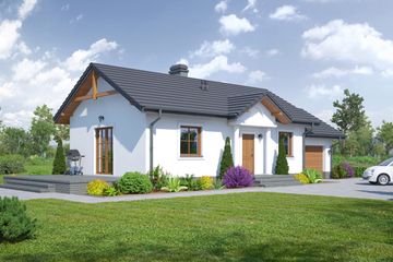 Projekt domu Miłków 5g (KRP1985) - projekt domu parterowego - Zdjęcie 1