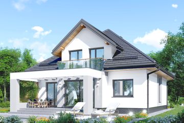  Projekt domu APS 164 New (LUA1387) - projekt domu parterowego z poddaszem - Zdjęcie 2