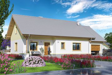 Projekt domu Tymon (WOE1098) - projekt domu parterowego - Zdjęcie 1