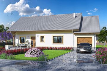  Projekt domu Tymon (WOE1098) - projekt domu parterowego - Zdjęcie 2