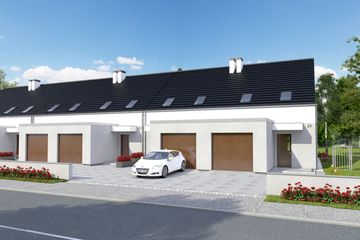  Projekt domu Azalia II z garażem 1-st. szeregówka [A-SZ] (WRF1655) - projekt domu parterowego z poddaszem - Zdjęcie 1