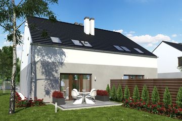  Projekt domu Azalia II z garażem 1-st. bliźniak [A-BL1] (WRF1654) - projekt domu parterowego z poddaszem - Zdjęcie 2