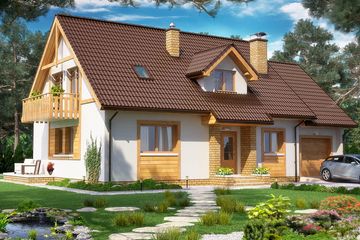  Projekt domu BW-27 wariant 6 (JGC1148) - projekt domu parterowego z poddaszem - Zdjęcie 1