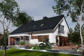  Projekt domu Domidea 58 dG w2 (WAC1042) - projekt domu parterowego z poddaszem - Zdjęcie 2