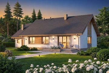 Projekt domu Mokka 5 - parterowy dom o powierzchni 104,88 m², dach dwuspadowy - ujęcie 4
