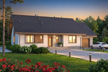 Projekt domu Mokka 5 - parterowy dom o powierzchni 104,88 m², dach dwuspadowy - ujęcie 3