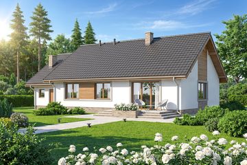 Projekt domu Mokka 5 - parterowy dom o powierzchni 104,88 m², dach dwuspadowy - ujęcie 2