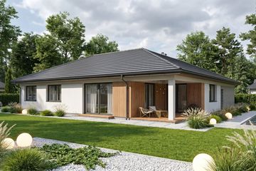 Projekt domu Separatus I G2 - parterowy dom o powierzchni 120,58 m², dach wielospadowy - ujęcie 2
