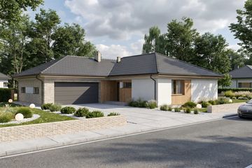 Projekt domu Separatus I G2 - parterowy dom o powierzchni 120,58 m², dach wielospadowy - ujęcie 3