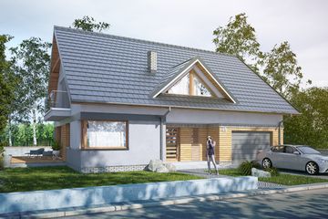  Projekt domu Acceptus IV G1 (SLS1063) - projekt domu parterowego z poddaszem - Zdjęcie 1