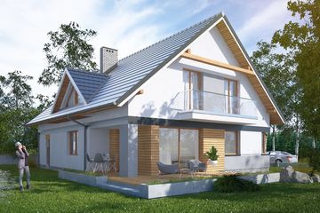  Projekt domu Acceptus IV G1 (SLS1063) - projekt domu parterowego z poddaszem - Zdjęcie 2