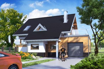  Projekt domu Amelia 100 (1559) (KRD2708) - projekt domu parterowego z poddaszem - Zdjęcie 1