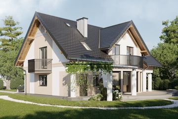  Projekt domu Heliotrop G1 (1561) (KRD2710) - projekt domu parterowego z poddaszem - Zdjęcie 3