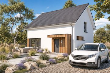 Projekt domu eko Typowy 1 - parterowy z poddaszem dom o powierzchni 125,70 m², dach dwuspadowy - ujęcie 3