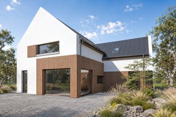 Projekt domu eko Typowy 5 - parterowy z poddaszem dom o powierzchni 181,40 m², dach dwuspadowy - ujęcie 3