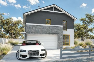 Projekt domu eko Typowy 6 - z pełnym piętrem dom o powierzchni 175,10 m², dach dwuspadowy, koszt budowy 459 000 zł - ujęcie frontu