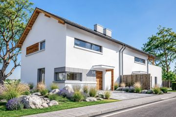 Projekt domu eko Typowy 8 - z pełnym piętrem dom o powierzchni 323,20 m², dach kopertowy - ujęcie frontu