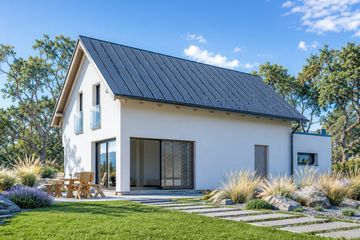 Projekt domu eko Typowy 11 - parterowy z poddaszem dom o powierzchni 168,47 m², dach dwuspadowy - ujęcie 2