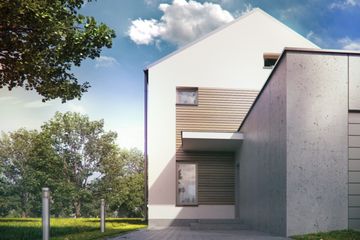Projekt domu eko Typowy 13 - z pełnym piętrem dom o powierzchni 151,48 m², dach dwuspadowy - ujęcie 3