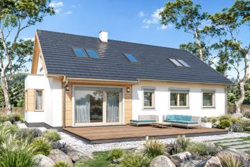 Projekt domu Katia b1g - parterowy z poddaszem dom o powierzchni 187 m², dach dwuspadowy - ujęcie 2