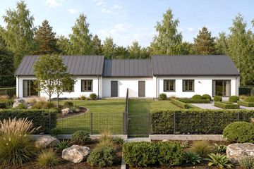 Projekt domu Filip B - bliźniak PLP - parterowy dom o powierzchni 87,30 m², dach dwuspadowy - ujęcie 2