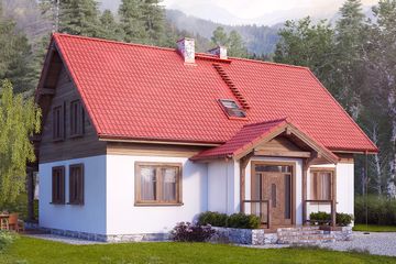  Projekt domu Poziomkowy (BSA2091) - projekt domu parterowego z poddaszem - Zdjęcie 1