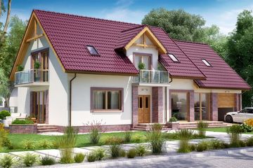  Projekt domu BW-44 z lokalem (JGC1152) - projekt domu parterowego z poddaszem - Zdjęcie 1