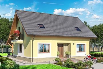  Projekt domu Amor Bis (WOE1100) - projekt domu parterowego z poddaszem - Zdjęcie 1