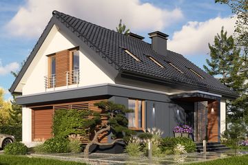  Projekt domu Domidea 50 d40 - 6 pokojowy (WAC1047) - projekt domu parterowego z poddaszem - Zdjęcie 1