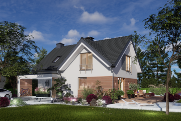  Projekt domu Domidea 58 - 6 pokojowy (WAC1053) - projekt domu parterowego z poddaszem - Zdjęcie 9