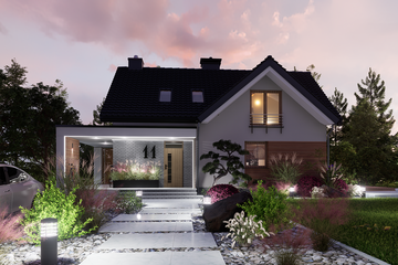  Projekt domu Domidea 58 - 6 pokojowy (WAC1053) - projekt domu parterowego z poddaszem - Zdjęcie 3