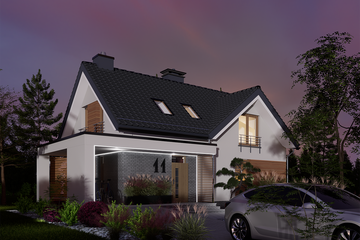  Projekt domu Domidea 58 - 6 pokojowy (WAC1053) - projekt domu parterowego z poddaszem - Zdjęcie 4
