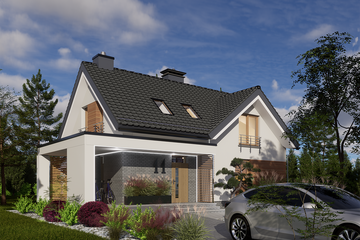  Projekt domu Domidea 58 - 6 pokojowy (WAC1053) - projekt domu parterowego z poddaszem - Zdjęcie 7