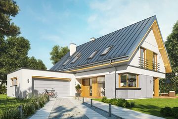  Projekt domu Viking 5 (WAH1696) - projekt domu parterowego z poddaszem - Zdjęcie 1