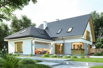  Projekt domu Viking 4 (WAH1704) - projekt domu parterowego z poddaszem - Zdjęcie 1