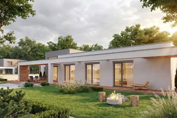 Projekt domu Illecebrosus I G2 - parterowy dom o powierzchni 168,93 m², dach płaski - ujęcie 3