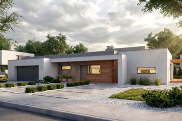Projekt domu Illecebrosus I G2 - parterowy dom o powierzchni 168,93 m², dach płaski - ujęcie 4