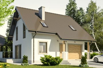  Projekt domu Turkawka z garażem 1-st. [A] (WRF1672) - projekt domu parterowego z poddaszem - Zdjęcie 1