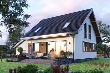 Projekt domu Amelia Nano (1571) - parterowy z poddaszem dom o powierzchni 89,90 m², dach dwuspadowy - ujęcie 2