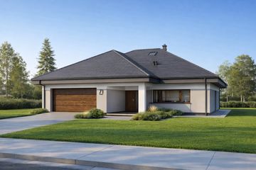 Projekt domu TK71 - parterowy dom o powierzchni 164,07 m², dach kopertowy - ujęcie 2