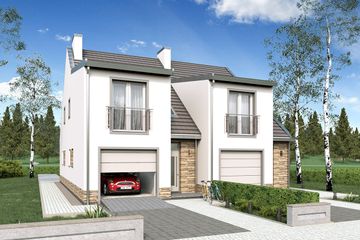  Projekt domu Erwin - bliźniak PLP (WRD2682) - projekt domu z pełnym piętrem - Zdjęcie 1