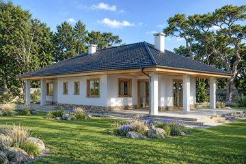 Projekt domu Fiona - parterowy dom o powierzchni 103,60 m², dach kopertowy - ujęcie 2