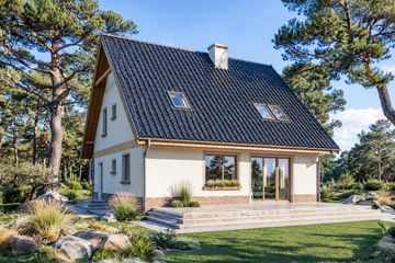 Projekt domu Sara - parterowy z poddaszem dom o powierzchni 134 m², dach dwuspadowy - ujęcie 2