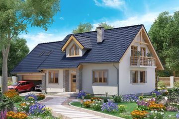  Projekt domu BW-03 wariant 5 (JGC1159) - projekt domu parterowego z poddaszem - Zdjęcie 1