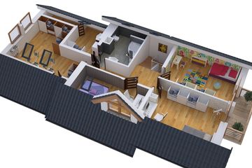 Projekt domu BW-03 wariant 5 - parterowy z poddaszem dom o powierzchni 108,70 m², dach dwuspadowy - ujęcie 5