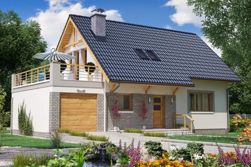  Projekt domu BW-49 wariant 8 (JGC1158) - projekt domu parterowego z poddaszem - Zdjęcie 1