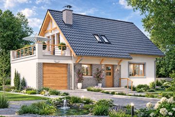  Projekt domu BW-49 wariant 8 (JGC1158) - projekt domu parterowego z poddaszem - Zdjęcie 1