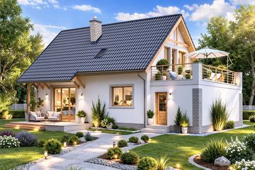  Projekt domu BW-49 wariant 8 (JGC1158) - projekt domu parterowego z poddaszem - Zdjęcie 2