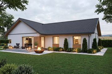 Projekt domu Compressus I g1 - parterowy dom o powierzchni 112,61 m², dach dwuspadowy - ujęcie 2