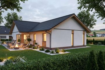 Projekt domu Compressus I g1 - parterowy dom o powierzchni 112,61 m², dach dwuspadowy - ujęcie 4